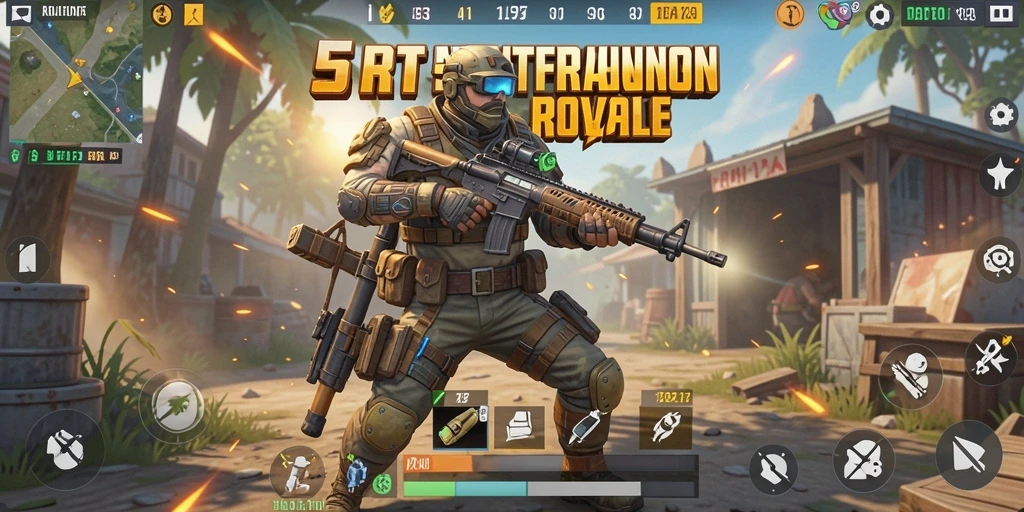 Gameplay mendebarkan dalam pertarungan Battle Royale di 5RT.