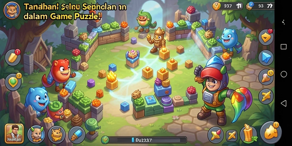 Tampilan gameplay seru di 93337 dengan berbagai puzzle yang menantang.