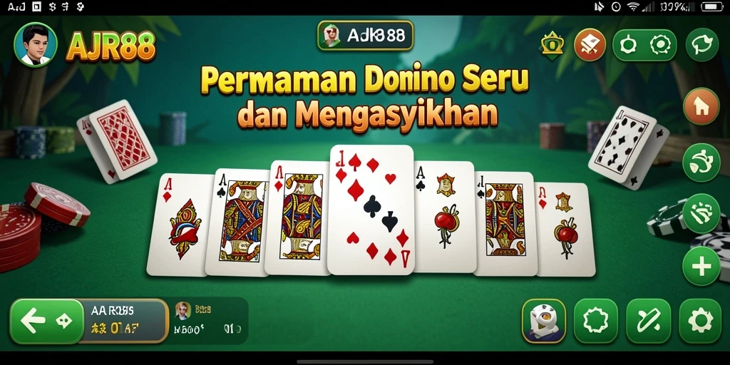 Screenshot gameplay seru dari AJR88 yang menampilkan kartu Domino.