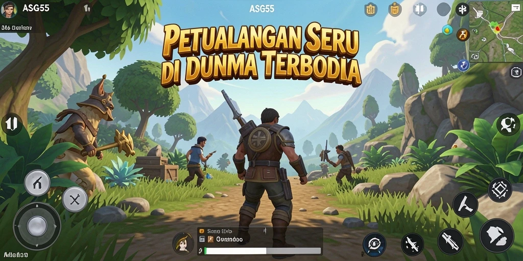 Tampilan gameplay menakjubkan ASG55 di dunia terbuka yang luas.