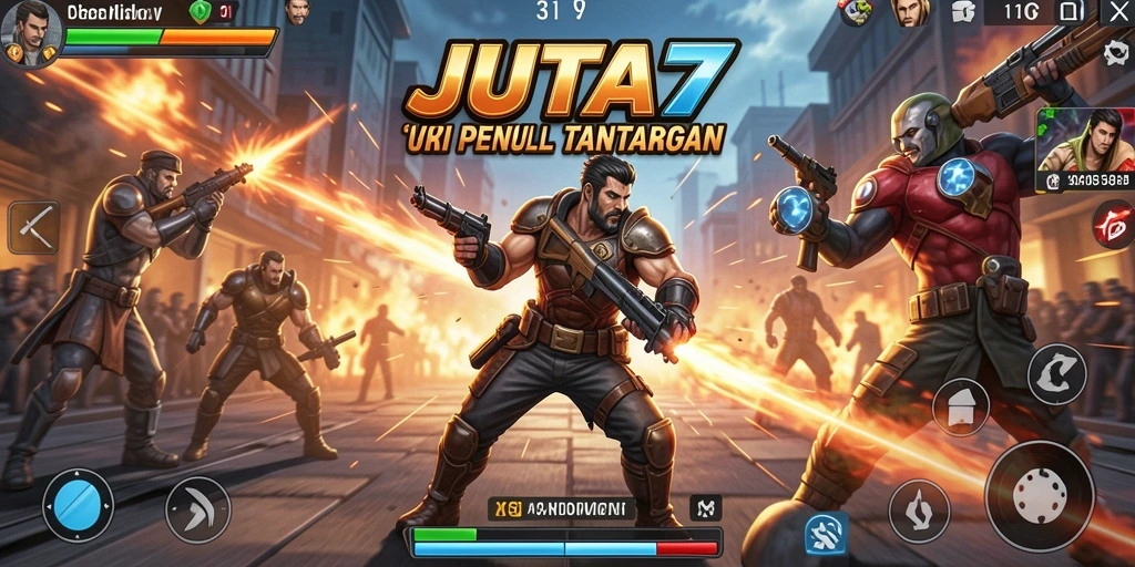 Tampilan permainan aksi JUTA7 yang mendebarkan dan penuh tantangan.