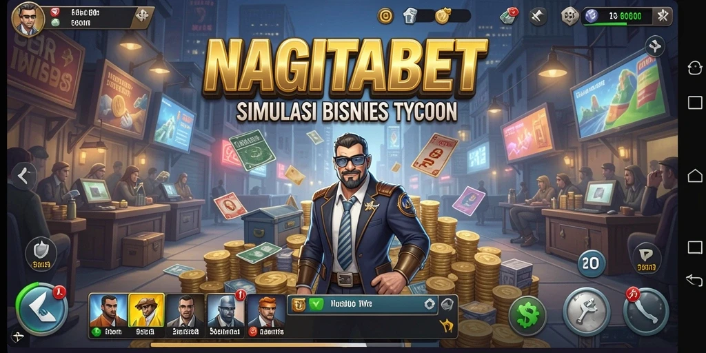 Screenshot gameplay NAGITABET yang menunjukkan keseruan dalam mengelola bisnis Tycoon.