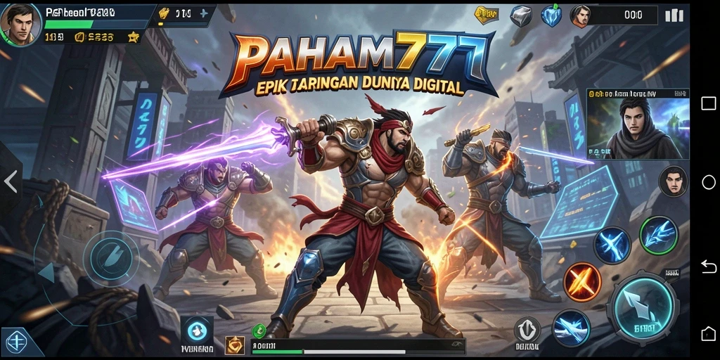 Tampilan pertarungan epik dalam PAHAM777 dengan karakter yang beraksi.